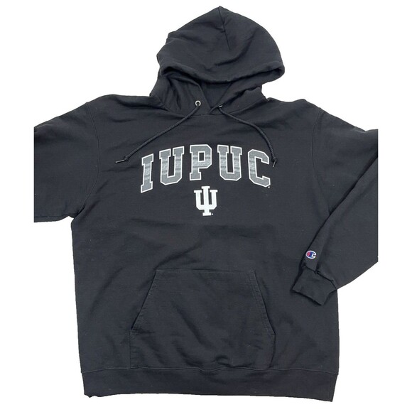Champion IUPUC Indiana Purdue University Columbus Hoodie Black‎ XL EUC IU - Picture 1 of 4